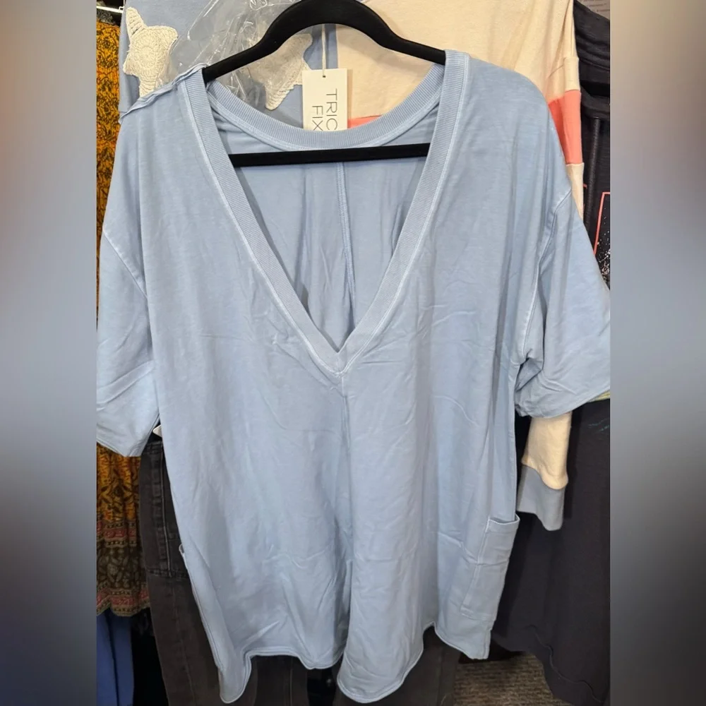 NWT Free People FP Movement Hot Shot Tee Romper - steel blue - Small, large, XL - Picture 8 of 10